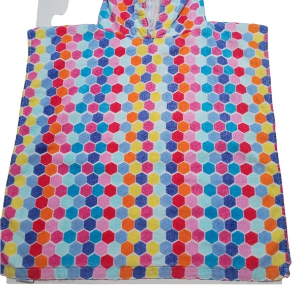 Seaside Kids Hooded Poncho Rainbow Tile One Size - Picture 5 of 7